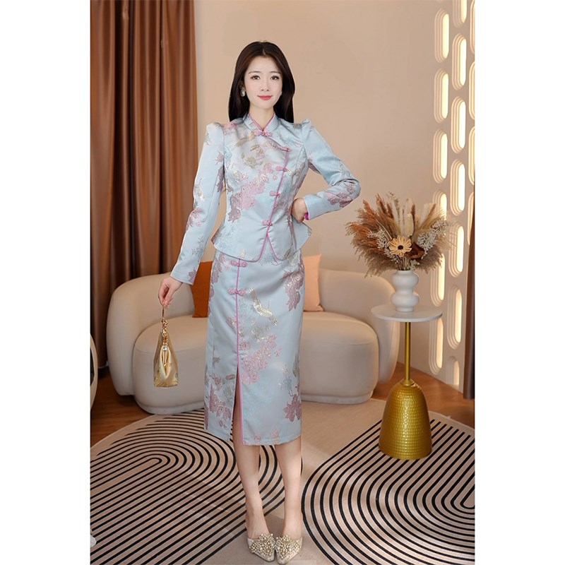 【春季现货】苏雅玉【鹤戏牡丹】新中式礼服喜婆婆婚宴装国风套装图片