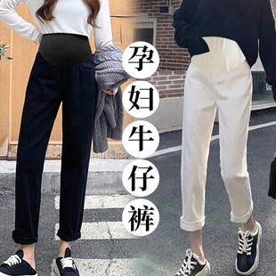 休闲牛仔裤 外穿新款 薄款 宽松百搭老爹裤 孕妇裤 孕期哈伦长裤 子春季