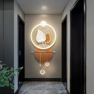 轻奢发光玄关装 饰画现代简约走廊尽头立体led壁画高级感氛围挂画