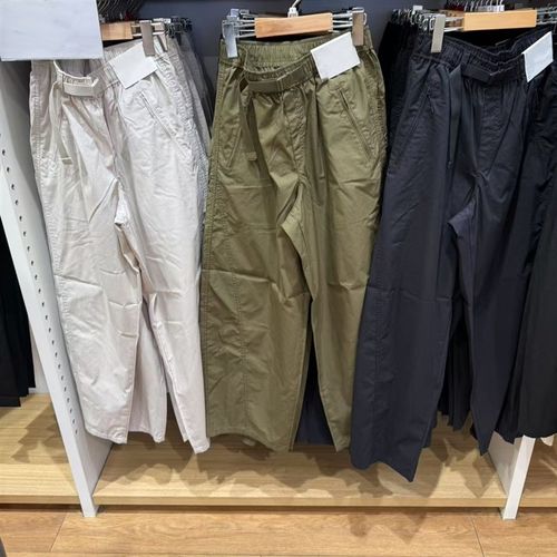 女装休闲廓形长裤系腰带休闲裤裤子工装裤25春夏款481028 480010