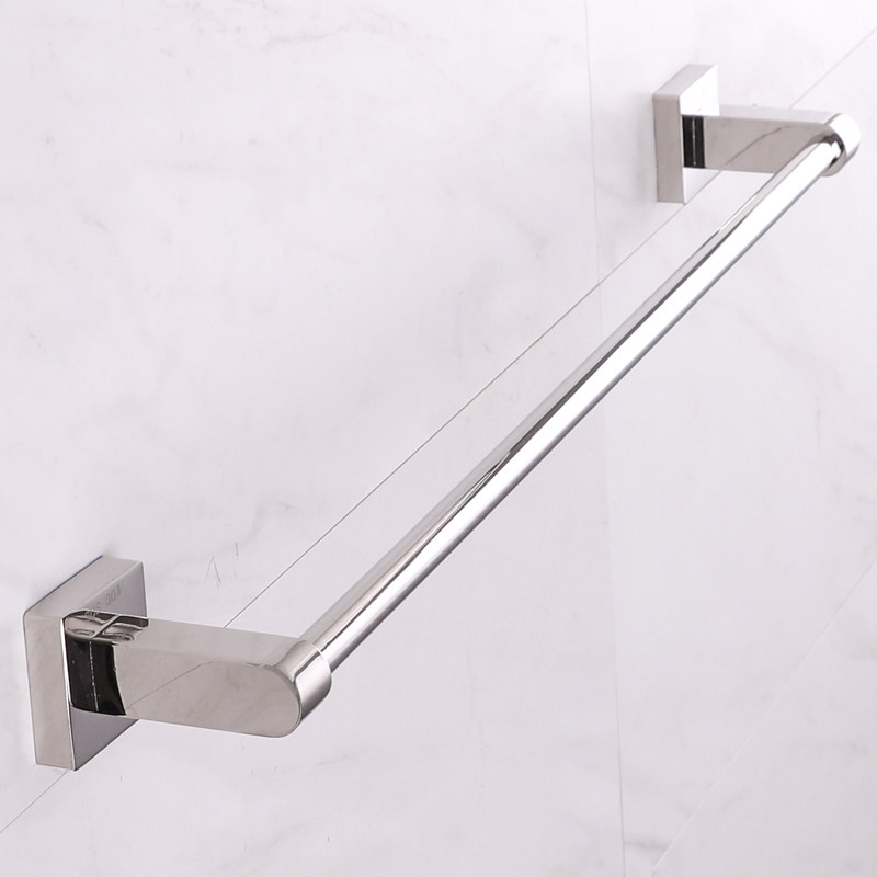 304不锈钢毛巾架免打孔卫生间挂毛巾单杆浴室收纳置物架子壁挂式