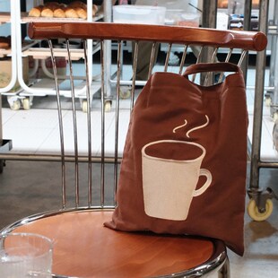 别来无恙 【一杯咖啡】双层精致刺绣帆布包 老咖啡人的斜跨小包