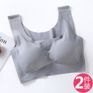 薄款冰丝无痕美背文胸女聚拢运动内衣女无钢圈裹S胸蕾丝背心式胸