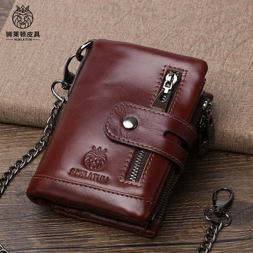 钱包男真皮票夹皮夹驾驶证钱包二合一学生短款驾照零钱包小纯牛皮