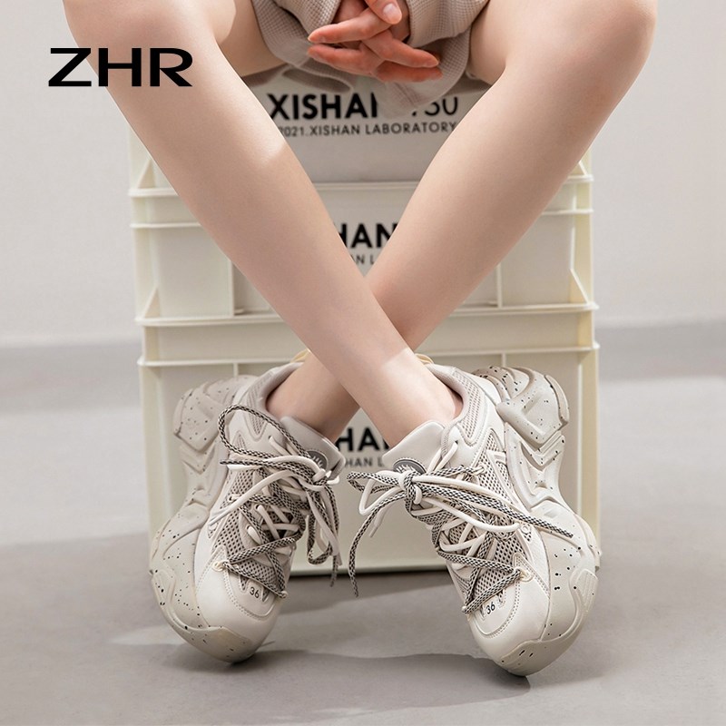 老爹鞋女厚底街潮2024春季新款女鞋显脚小网面透气休闲.运动鞋子