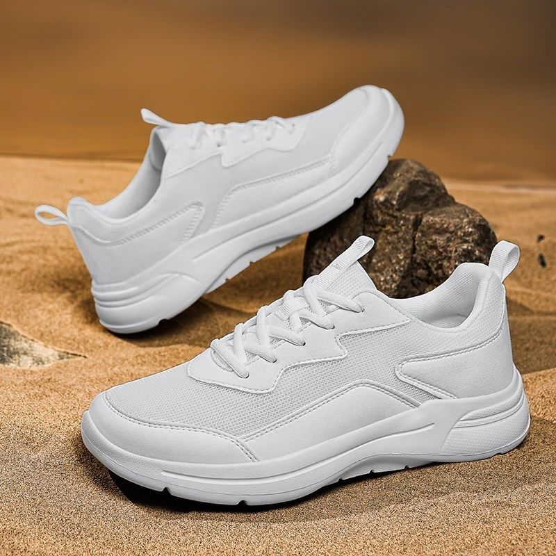 2025夏季新款大码男鞋小白鞋男轻便休闲运动鞋透气网面学生跑步鞋