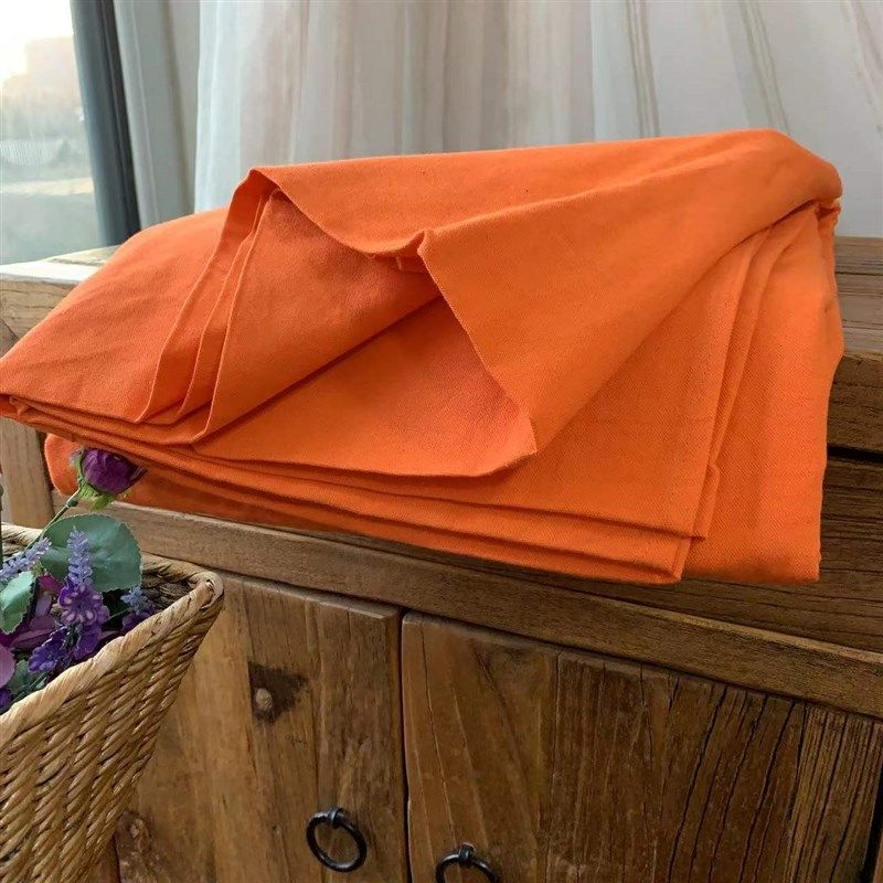 刘大姐家 纯棉精梳棉老粗布纯色床单 素色单双人裸睡睡单 拼接款