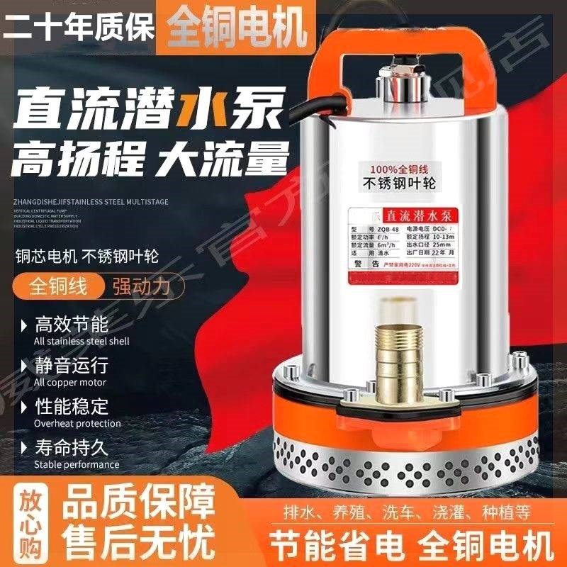 直流潜水泵浇菜12V2n4V48V60V种田农用船用直流泵电瓶电动车抽水