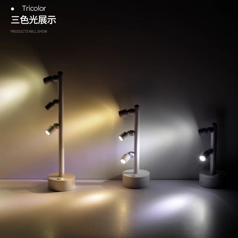 多灯头led充电式小射灯双头高端珠宝手办模型展会无线首饰柜台灯,家装灯饰光源,明装射灯,淘宝优惠券,粉丝福利购,淘宝优惠卷