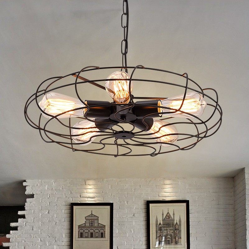 美式复古铁艺风扇吊灯客厅餐厅卧室酒吧台店铺创意艺术铁艺吊灯具,家装灯饰光源,客厅吊灯,淘宝优惠券,粉丝福利购,淘宝优惠卷