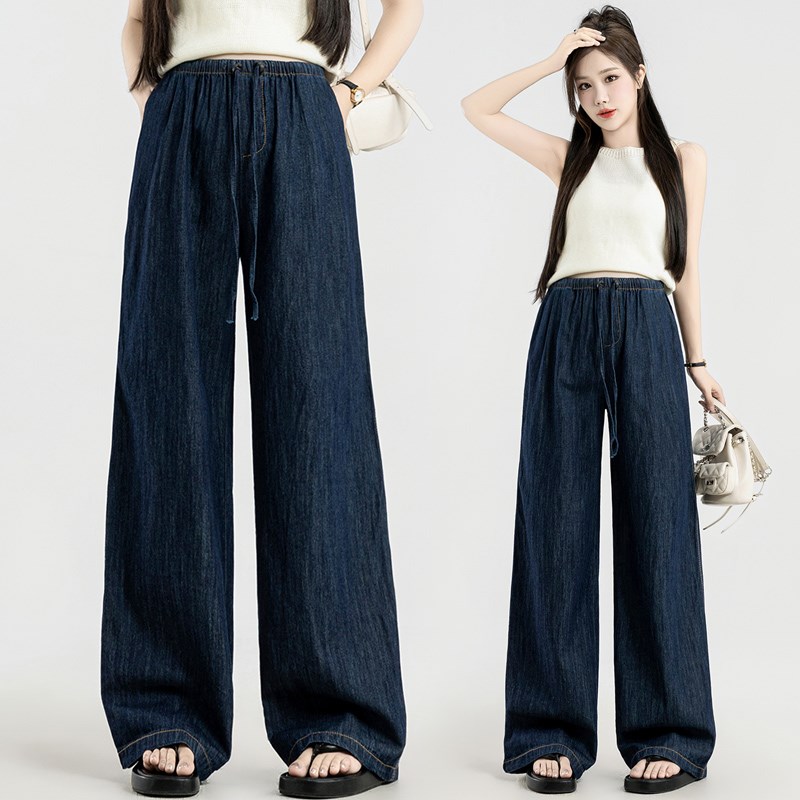 孕妇装夏装怀孕裤子夏季外穿牛仔阔腿裤宽松大码休闲裤夏天长裤