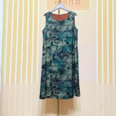 香云纱背心裙女夏外穿2023新款 宽松显瘦印花中长款 遮肚子连衣裙