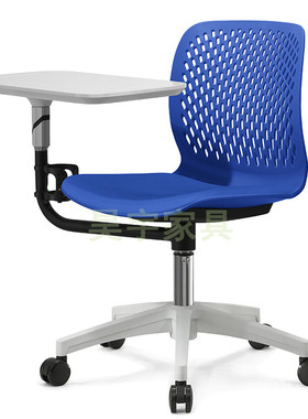 绿色培训椅带写字板板多功能会议椅移动圆盘会议S椅学生智慧教室