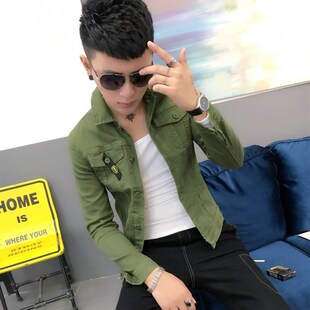 牛仔外套男2023春季韩版潮流帅气修身百搭青年休闲翻领小码夹克衫