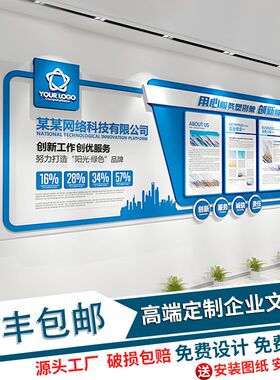 网络科技企业文化墙定制设计公司发展历史历程亚克力3d立体装饰