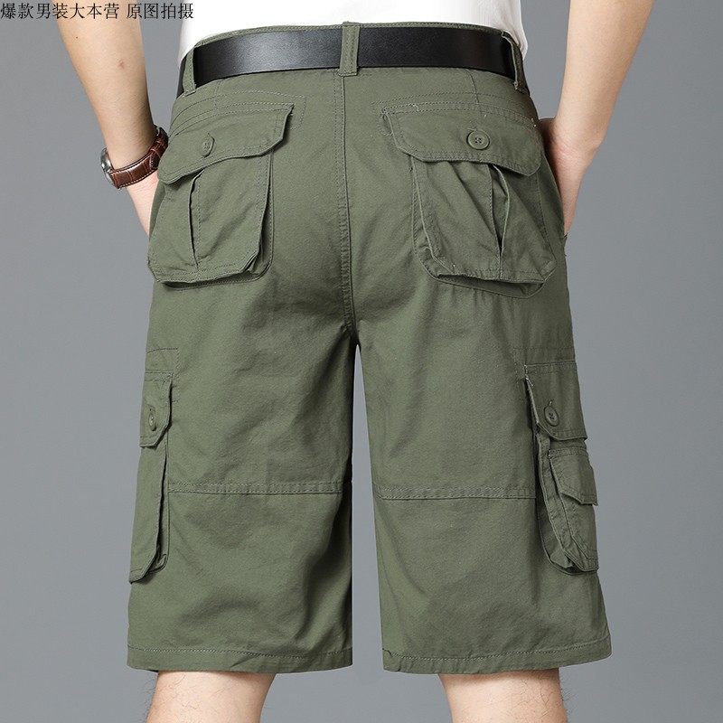 多口袋短裤男夏季工装裤加大码休闲裤中青年中裤7分裤宽松马裤男,男装,休闲裤,淘宝优惠券,粉丝福利购,淘宝优惠卷