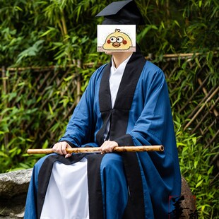 华韵坊【定制】传统道袍 汉服大氅 明制道袍 优质棉麻面料 套装