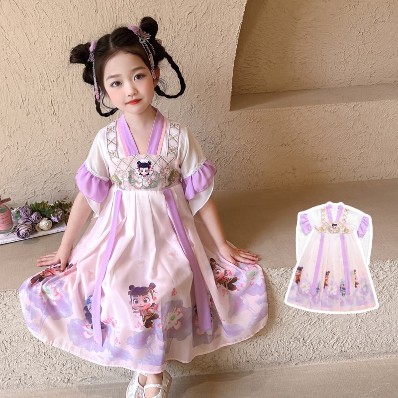 汉服女童夏季2025新款儿童古风夏装超仙国风连衣裙小女孩夏款哪吒