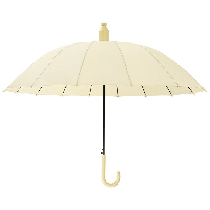 雨伞16骨自动防水套长柄伞简约升级F糖果色雨伞纯色日系清新复古