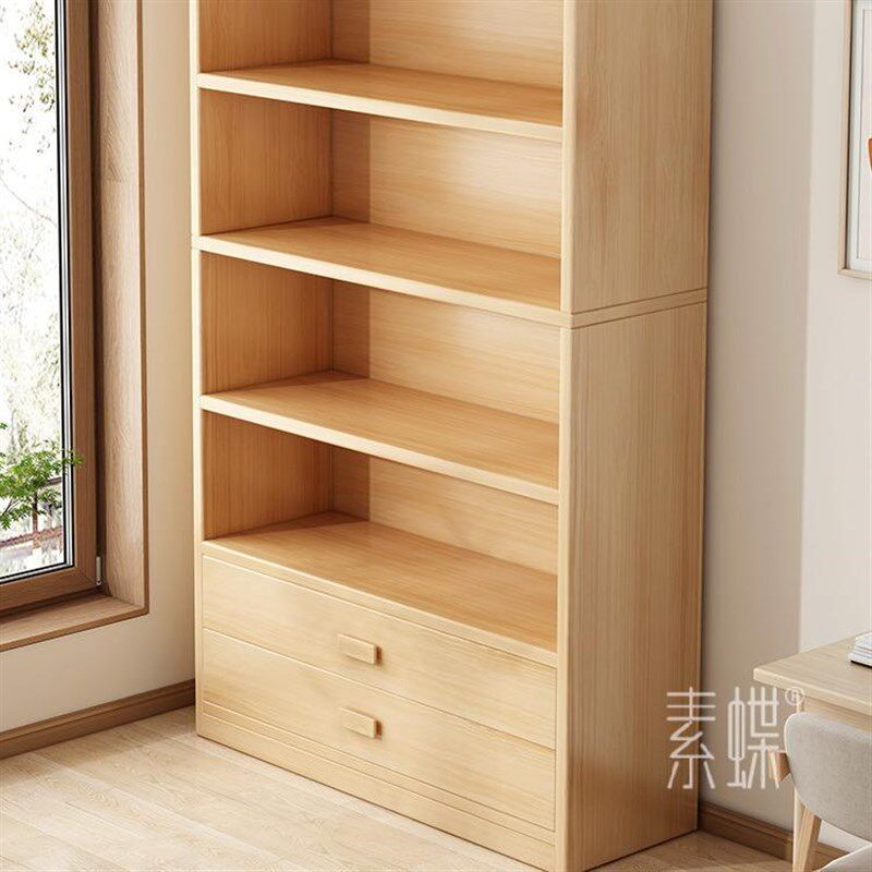实木转角书架落地置物p架松木窄缝柜少儿家用小书柜收纳柜子储物