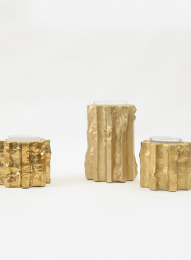 轻奢风陶瓷储物罐金色家居软装摆件玄关客厅书柜罐子柱状