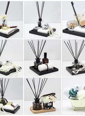 浴室柜摆件样板房卫浴软装托盘香薰套装轻奢样板间展厅美容院饰品