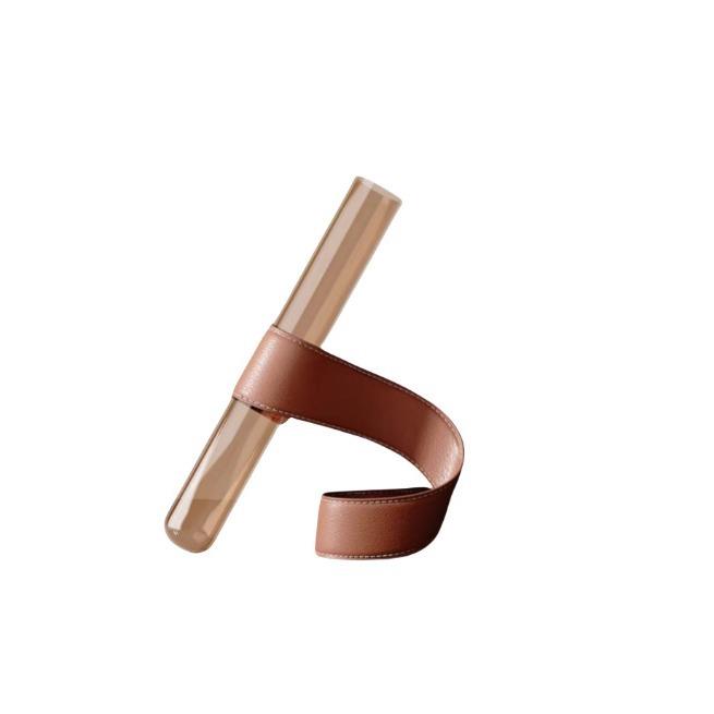 现代简约创意皮质玻璃花器花插样板间桌面茶几电视柜餐桌软装花瓶