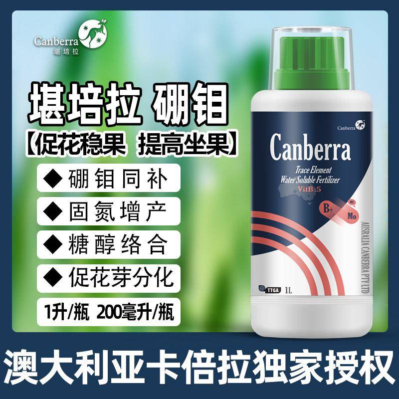 卡倍拉硼钼叶面肥流体硼钼双补促花稳果农用果树中微量元素水溶肥