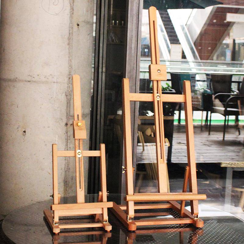 桌面台式画架画板榉木展示广告架折叠写生素描小画架
