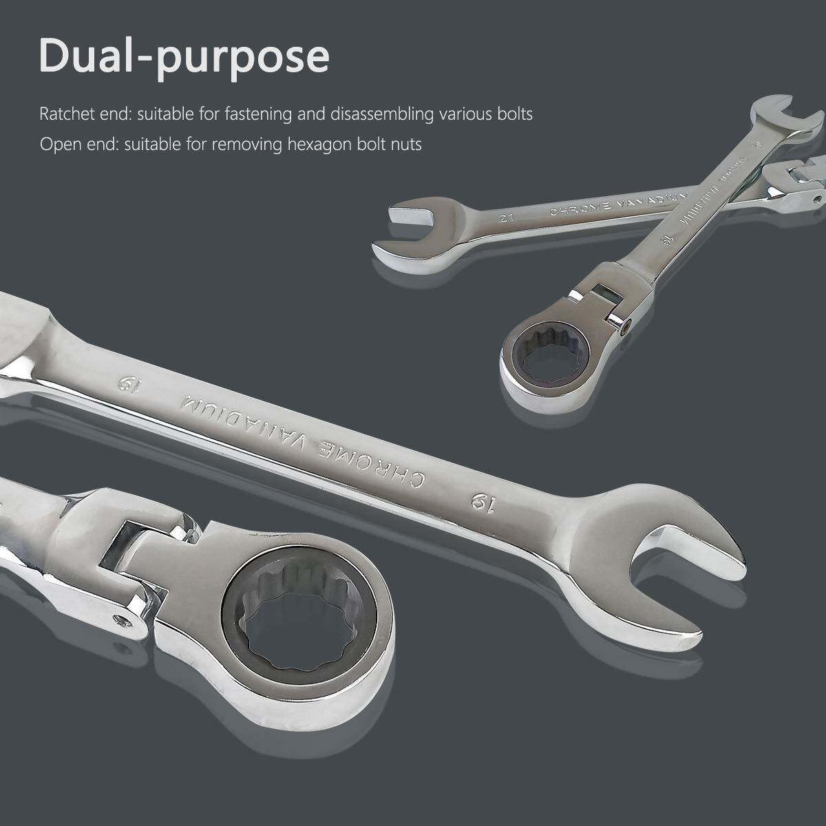 22pcs两用摇头棘轮扳手镜面汽修棘轮扳手72齿专业汽修工具