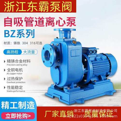 BZ直连自吸泵卧式管道离心泵大流量扬程抽水泵三相循环清水泵
