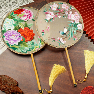 集品堂苏州双面绣扇子古风女苏绣中式汉服团扇中国风手工刺绣非遗
