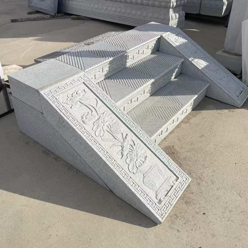 石雕花岗岩台阶踏步石庭院青石门槛石汉白玉铺路石仿古踏步过门石