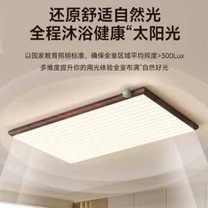 本几照明客厅吸顶灯2025新款中古风胡桃木色全屋套餐组合护眼灯具