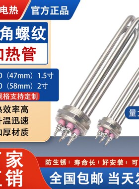 工业加热管DN40/DN50电热管锅炉发热管大功率水箱P加热棒380V220V