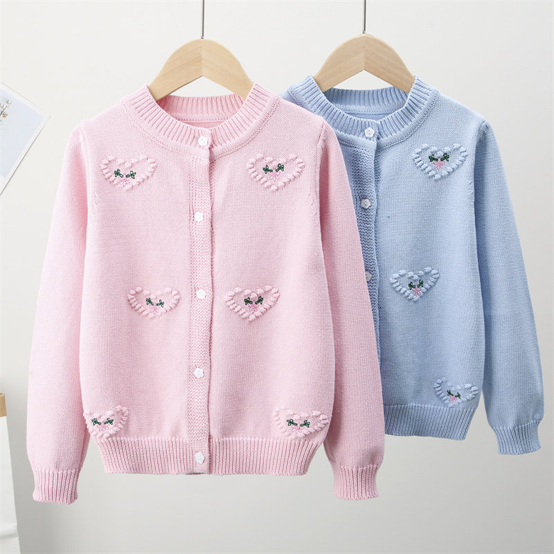 女童春秋装新款棉开衫毛衣外套爱心小女孩洋气针织衫儿童装外搭,童装/婴儿装/亲子装,毛衣/针织衫,淘宝优惠券,粉丝福利购,淘宝优惠卷