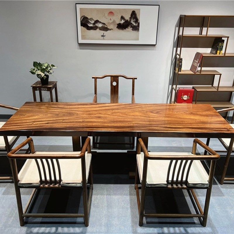 南美胡桃木实木大板桌茶桌餐桌办公桌整块独板天X然纹路无贴皮,商业/办公家具,大板桌,淘宝优惠券,粉丝福利购,淘宝优惠卷