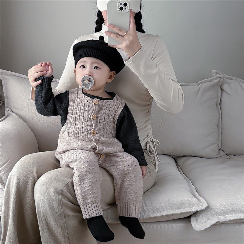 春装宝宝针织毛衣背心连体衣套装北欧风婴儿衣服包屁衣外出两件套,童装/婴儿装/亲子装,连身衣/爬服/哈衣,淘宝优惠券,粉丝福利购,淘宝优惠卷