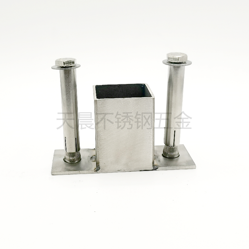 不锈钢方管立柱栏杆铁管加厚固定法兰底座紧固件内外连接脚套配件