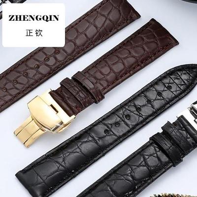 正钦手表带鳄鱼皮真皮男女士适用于卡西欧美度力洛克dw浪琴ck表带