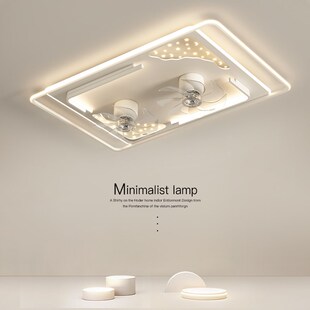 客厅风扇灯360度摇头静音吸顶风扇灯现代简约led智能大厅吸顶灯具