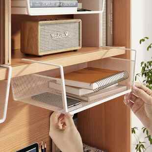 书柜书桌下挂篮置物架悬挂式隔层隔板免打孔宿舍衣柜分层收纳神器