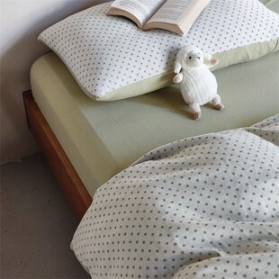 日式少女心波f点针织棉提花四件套纯棉森系小清新简约韩式床上用