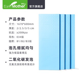 绿羽蓝板防火防潮隔热室内挤塑板地垫F宝墙体地面屋顶外墙非泡沫