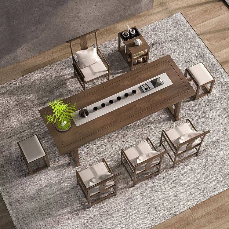 新中式实木茶桌椅组合泡茶桌现代简约茶几茶台办公室家用阳台茶桌