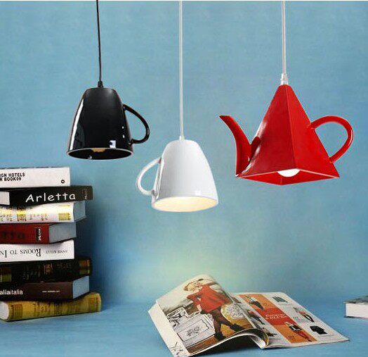 北欧创意个性饭店咖啡厅吊灯杯子茶壶吊灯现代简约奶茶店吧台吊灯