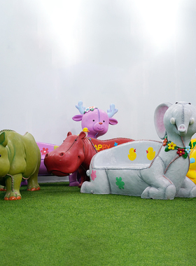 摆件模型坐椅凳子装饰卡通动物公园商场步行街休闲座椅玻璃钢雕塑