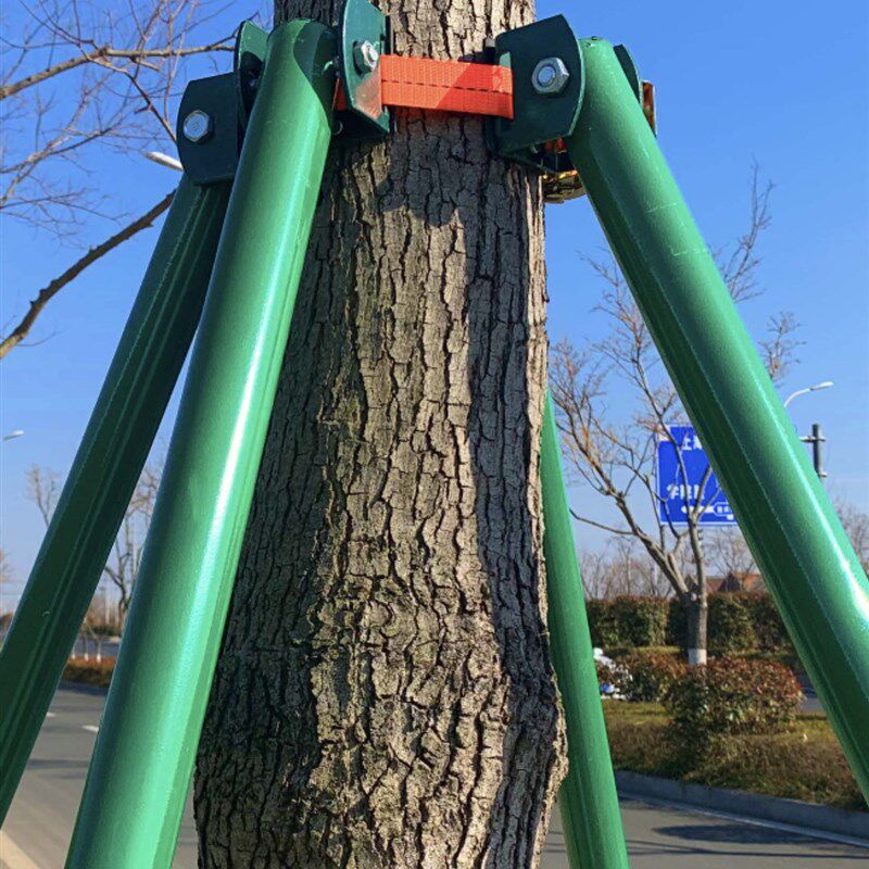 西安树木支撑架大树支撑杆防风支撑固定器绿化苗木行道树热镀锌支