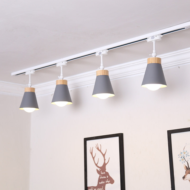 北欧轨道灯ledk服装店商店散光家用导轨式背景墙轨道条照明装射灯