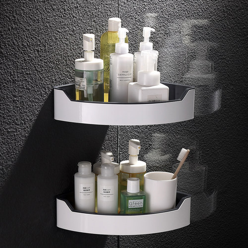 浴室置物架卫生间三角架免打孔304不锈钢可拆洗壁挂淋浴房转角篮